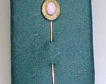 Great Fire Opal and 14Kt Gold Stick Pin, Lapel Pin (625)