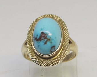 Turquoise Ring Set in 14Kt Gold (935)