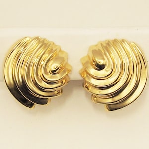 14Kt Gold Deco Style Swirl Earrings (1223)