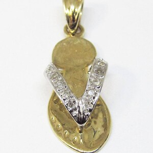 14Kt Yellow Gold and Diamond Flip-Flops Charm (1172)
