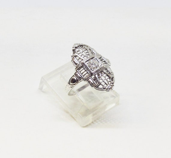 Filigree Diamond Ring 18Kt White Gold (702) - image 5