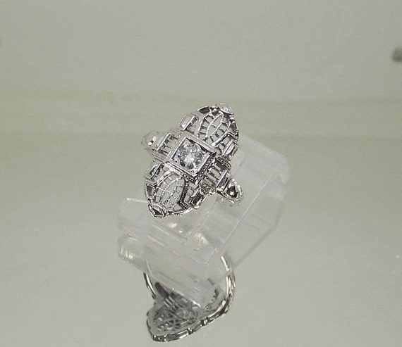 Filigree Diamond Ring 18Kt White Gold (702) - image 2