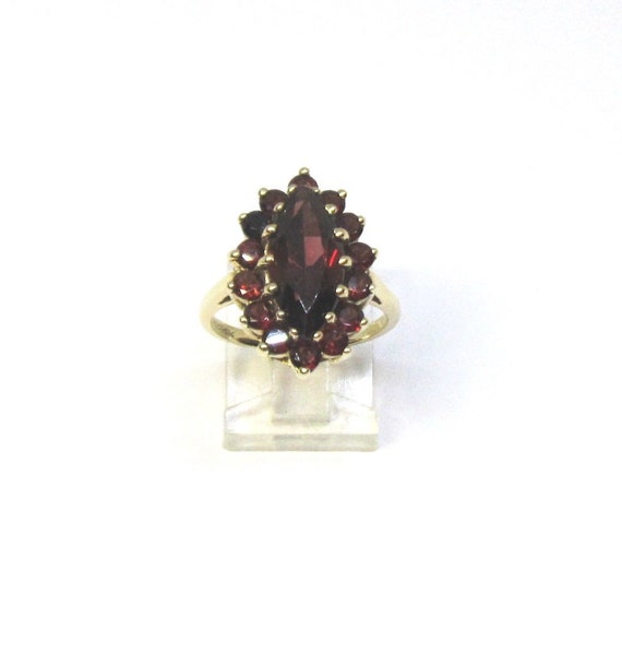 Garnet Cluster Ring 14Kt Gold (1161)