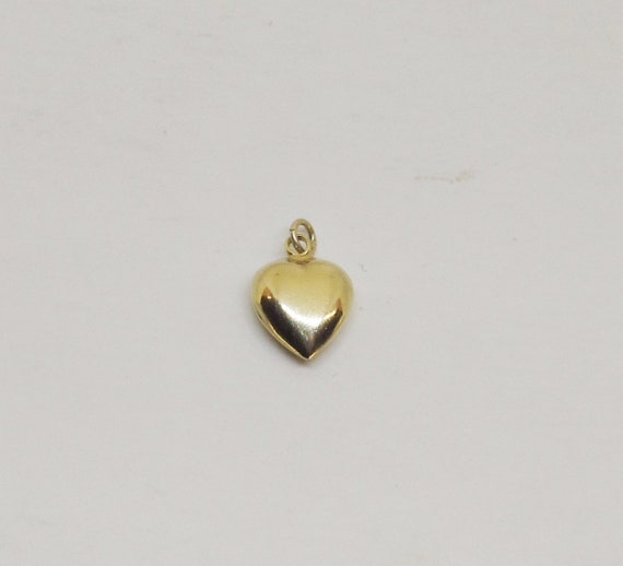 Puffed Heart Pendant/Charm 14Kt yellow Gold (1113) - image 4