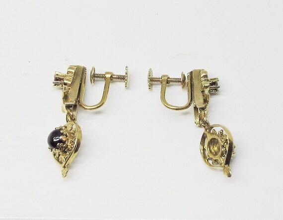 Garnet Earrings 14Kt Gold Victorian Revival (1068) - image 4