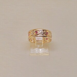 Diamond and Ruby Retro Band 14Kt Gold 1141 image 5