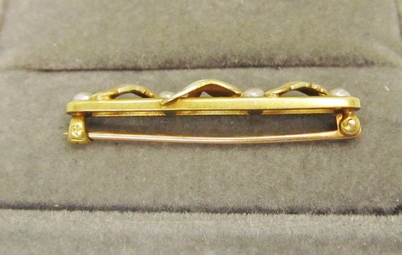 Art Nouveau Enameled 14Kt Gold Pin (823) - image 3