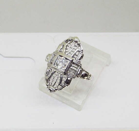 Filigree Diamond Ring 18Kt White Gold (702) - image 3