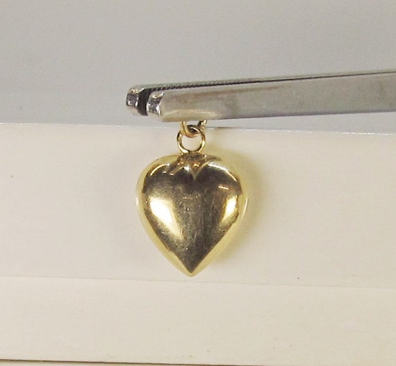 Puffed Heart Pendant/Charm 14Kt yellow Gold (1113) - image 3