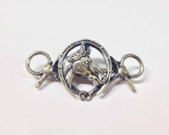 Beau Sterling Silver Horse and Horseshoe Equestri… - image 1