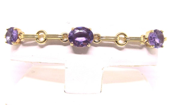 Amethyst and 14Kt Yellow Gold Bracelet (834) - image 1