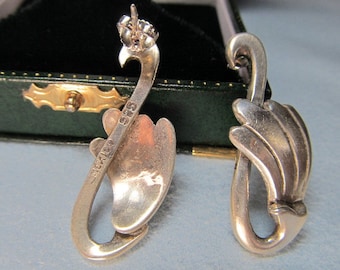 Unusual Weather 1930s Mexican Sterling Silver Flower Earrings (E)