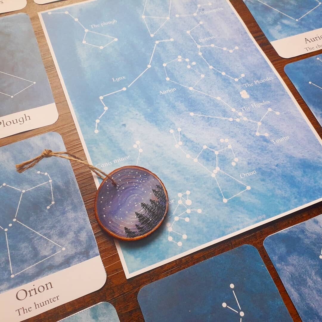 Winter Stargazing Cards PDF - Etsy