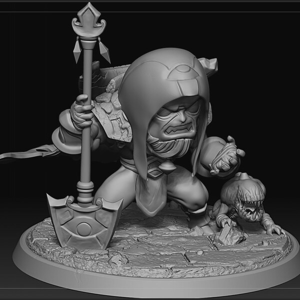 Kit aus 3D-Harz, fertig zum Bemalen, Chibi Yorick, exklusiv in unserem Shop.