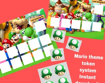 Mario token economy system Aba visual printable