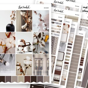 Adesivi per planner verticale per Erin Condren // Adesivi per planner settimanale deluxe "Beautiful Cotton"