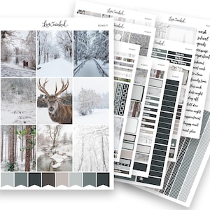 Adesivi per pianificatore verticale per Erin Condren // " Winter Reindeer“ Adesivi per pianificatore settimanale Deluxe Photo