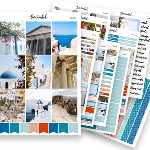 Pegatinas de planificador vertical para Erin Condren // Kit de pegatinas de planificador semanal de lujo con fotografía «Arquitectura romántica»