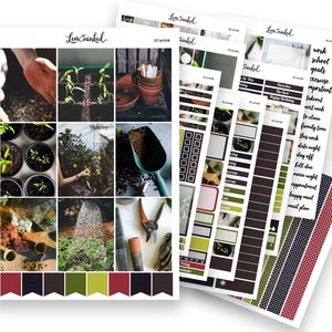 Stickers pour agenda vertical pour Erin Condren || Stickers photo de luxe pour kit hebdomadaire de fleurs printanières sur les branches