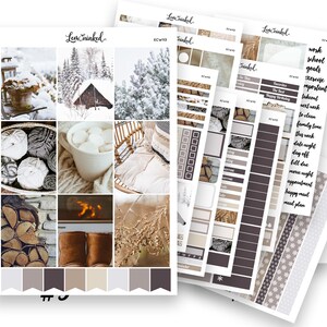 Verticale plannerstickers voor Erin Condren || "The Warmth Of Winter" luxe weekplannerstickers fotopakket