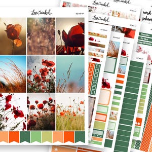 Stickers pour agenda vertical pour Erin Condren || Kit d'autocollants hebdomadaires photo de luxe « Fleurs romantiques »