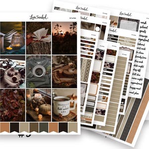 Verticale plannerstickers voor Erin Condren || ”Autumn Richness” luxe weekplannerstickers fotopakket