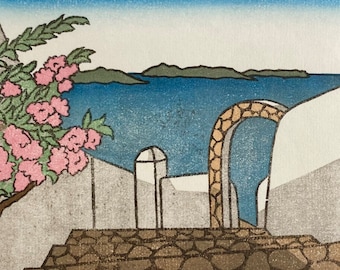Woodblock Print, "Cyclades," Japanese Mokuhanga Art