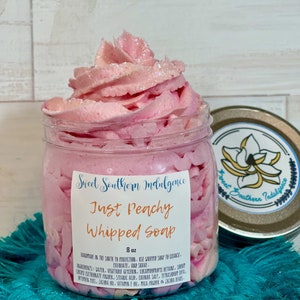 Just Peachy Whipped Soap, Fluffy Whipped Soap, Handmade Soap, Fruity Handmade Soap