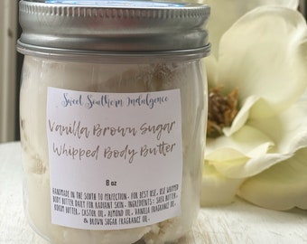 Vanilla Brown Sugar Body Butter Whipped Body Butter Gift for Her Spa Gift Skin Care Self Care Mother's Day Gift
