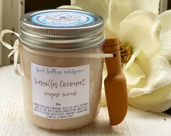 Vanilla Coconut Sugar Scrub All Natural Sugar Scrub Sugar Scrub Gift Spa Gift Mother's Day Gift Body Scrub Wholesale