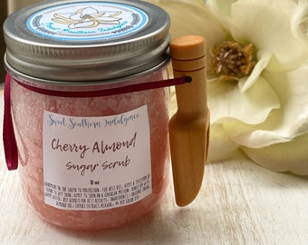 Cherry Almond Sugar Scrub Body Scrub Body Polish Gift for Her Spa Gift Skin Care Body Scrub Wholesale Sugar Scrub Wholesale