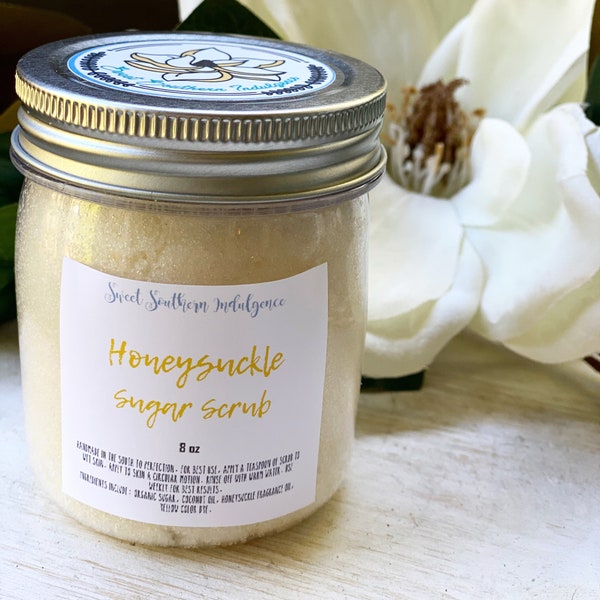 Honeysuckle Sugar Scrub Honeysuckle Body Scrub Spring Scent Spring Fragrance Floral Skin Care Body Scrub Bulk Body Scrub Wholesale Gift Idea