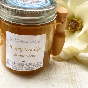 Honey Vanilla Sugar Scrub Body Scrub Body Polish Skin Care Gift Mother's Day Gift Gift for Her Organic Scrub Body Scrub Wholesale