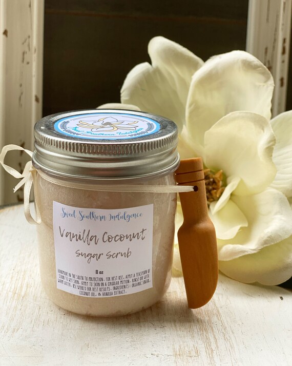 Vanilla Coconut Sugar Scrub All Natural Sugar Scrub Sugar Scrub Gift Spa Gift Mother's Day Gift Body Scrub Wholesale