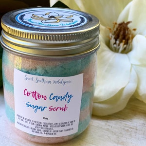 COTTON CANDY Sugar Scrub, Hand and Body Scrub, Body Polish, Cotton Candy Fragrance, Self Care, Spa Gift,
