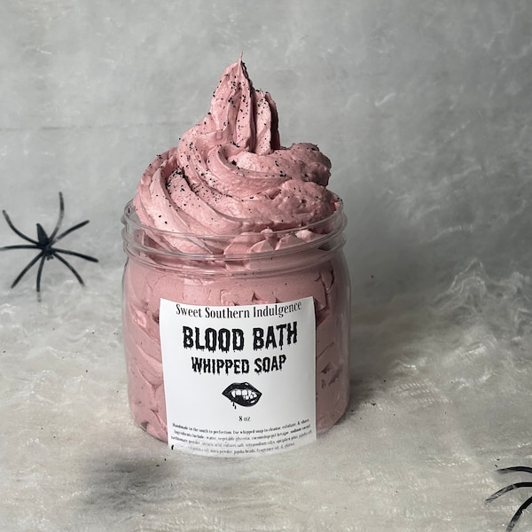 BLOOD BATH Whipped Soap, Vampire Whipped Body Soap, Halloween Whipped Body Soap, Whipped Soap, Spooky Soap, Spooky Gift, Boo Basket