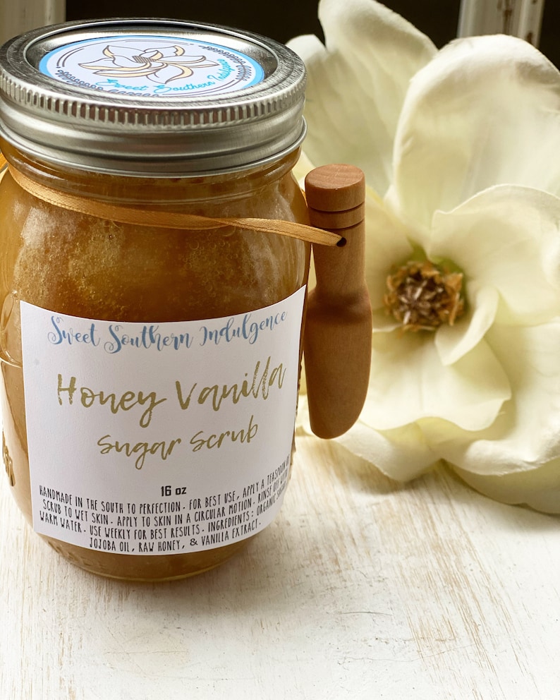 Honey Vanilla Sugar Scrub Body Scrub Body Polish Skin Care Etsy