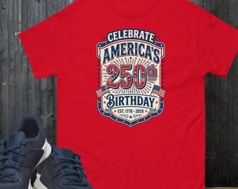 Celebra América, 250º cumpleaños, 4 de julio, Día de la Independencia, 250º aniversario, camiseta clásica