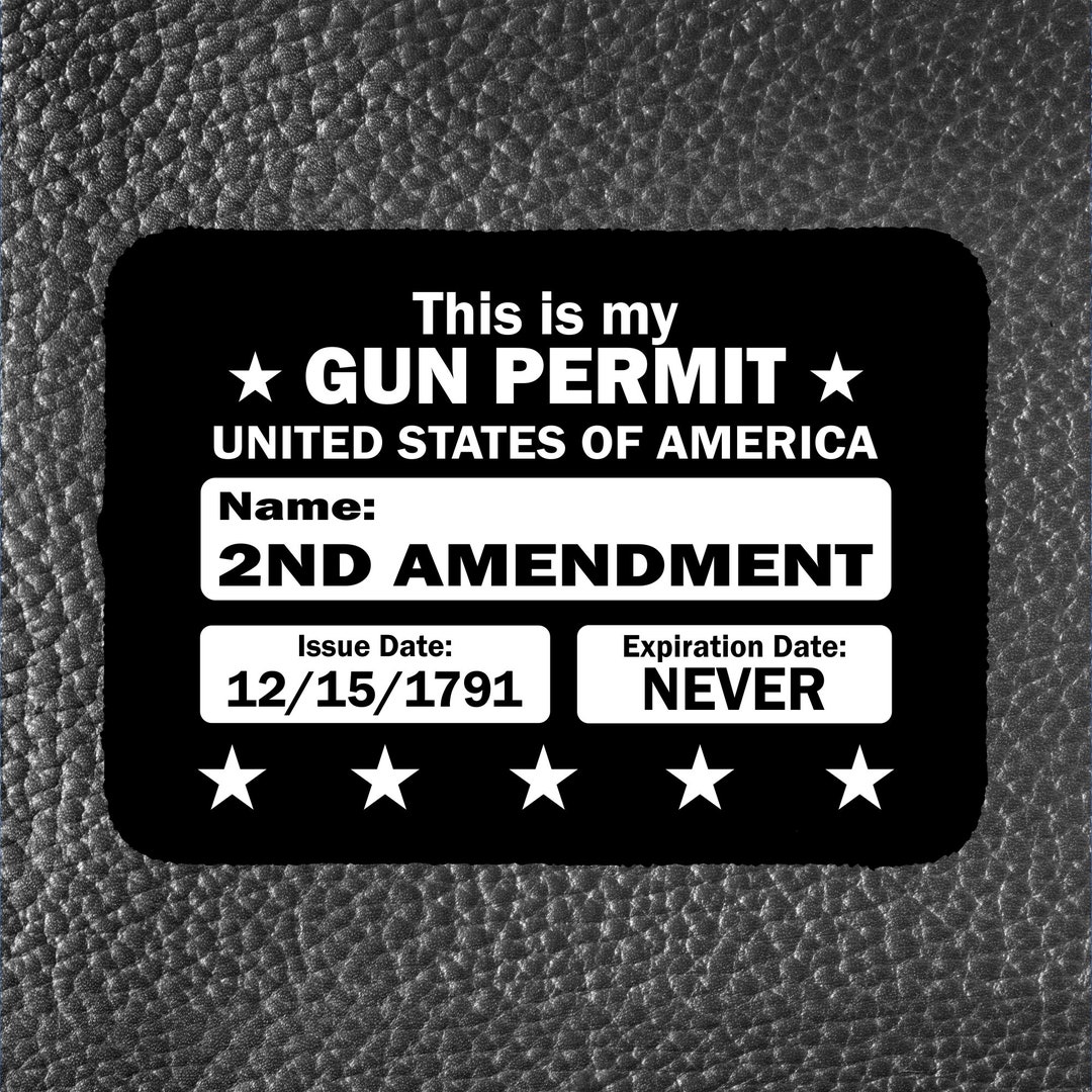 Gun Permit / Gun Rights Patch / 2nd Amendment / Sew on Patch / Iron on ...