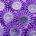 Jubilee rosettes in purple with official Platinum jubilee logo centre, 1 & 2 tier options, Celebrations, Parties, Events for the Jubilee 