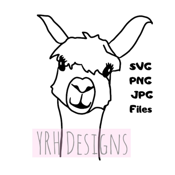 Alpaca SVG PNG JPG Digital Download Files