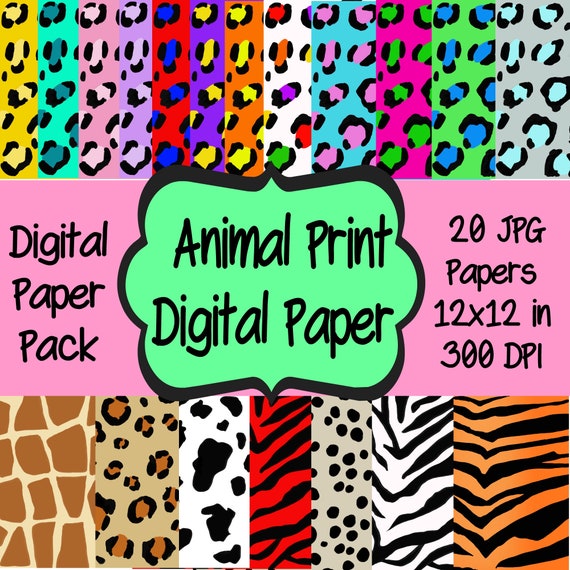 Animal Print Seamless Paper Digital Download Files Etsy