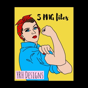Rosie the Riveter PNG Digital Download Clip Art