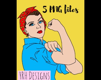 Rosie the Riveter PNG Digital Download Clip Art
