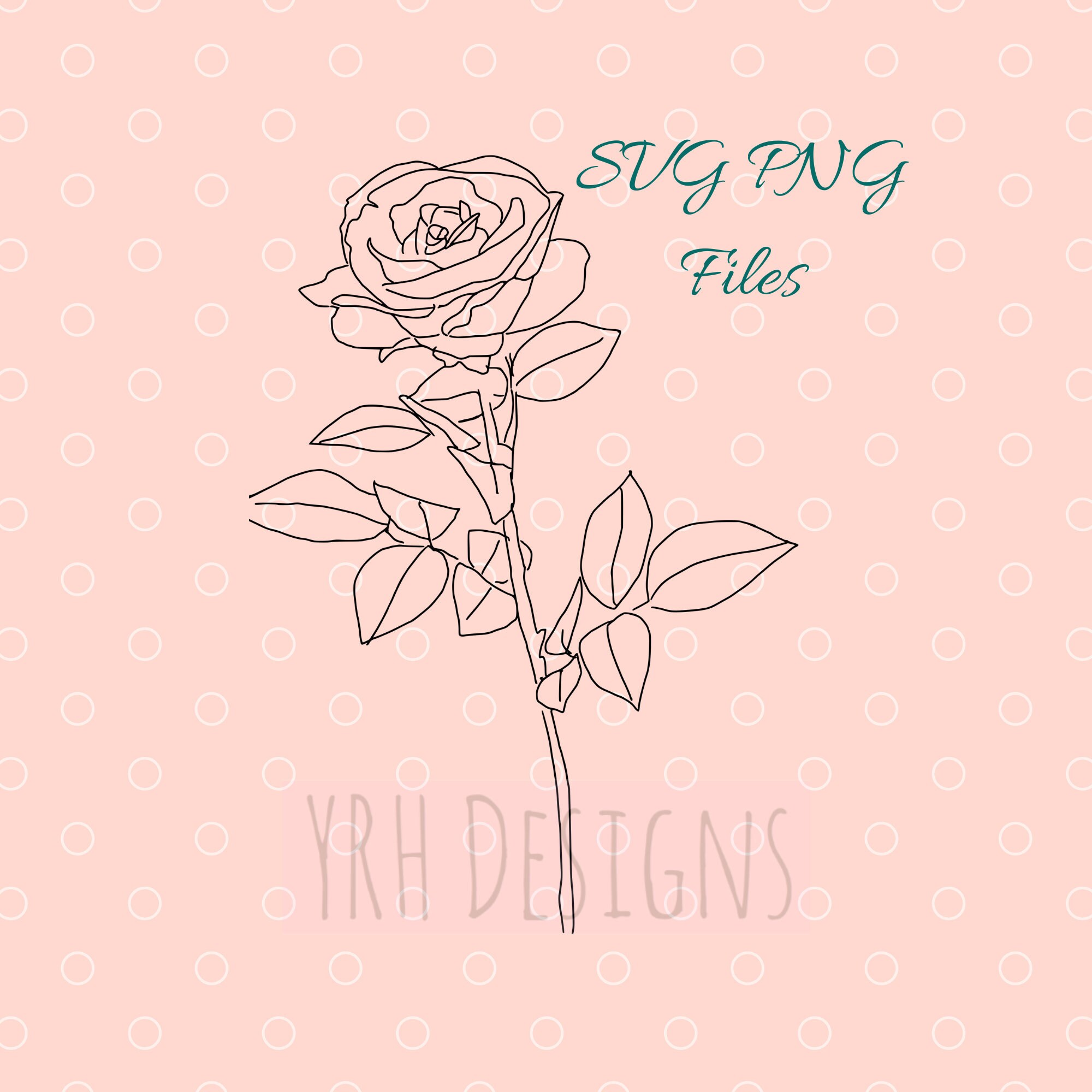 Rose Outline SVG PNG Digital Download Files | Etsy