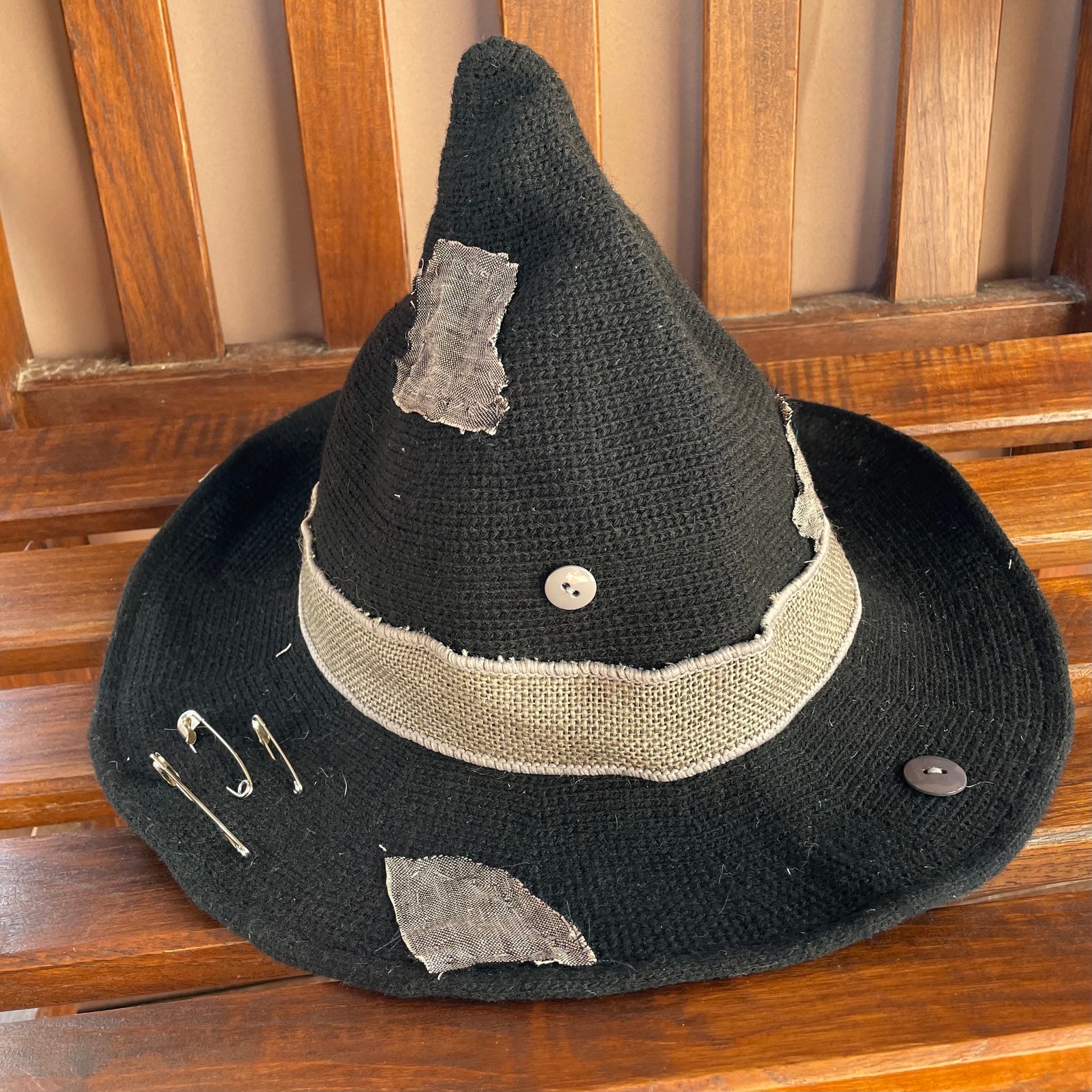 Black Wizard Hat Witch Hat Moldable Hat Traveling Wizard Etsy