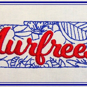 Kaart Tennessee-Staat-Murfreesboro-5x7-CR (1 machineborduurontwerp)