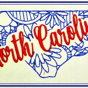 Kaart Noord-Carolina-Staat-Met-Staatsnaam-5x7-CR-CF-NLS (1 machineborduurontwerp)