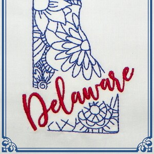 Kaart Delaware-State-5X7-CF-NLS (1 machineborduurontwerp)