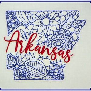 Arkansas-State-Map-5X7-CF-NLS (1 Machine Embroidery Design)